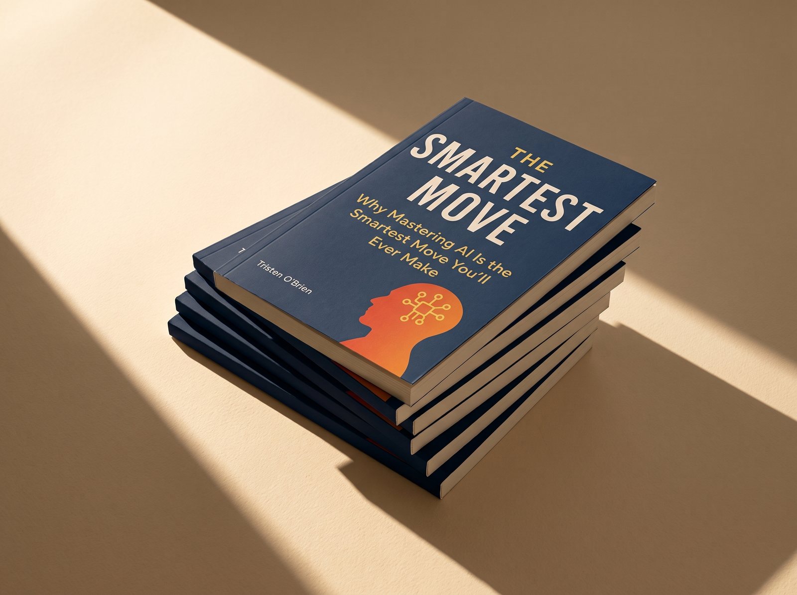 A stack of The Smartest Move paperbacks in a band of sunlight